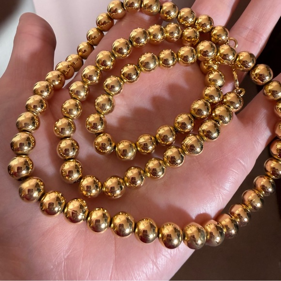 Napier Vintage 1980 90 heavy gold plated Classic Long Ball chain Necklace 24 in. - Picture 10 of 15